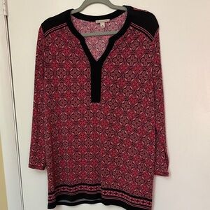 Women’s Patterned Long Sleeve Tunic Top